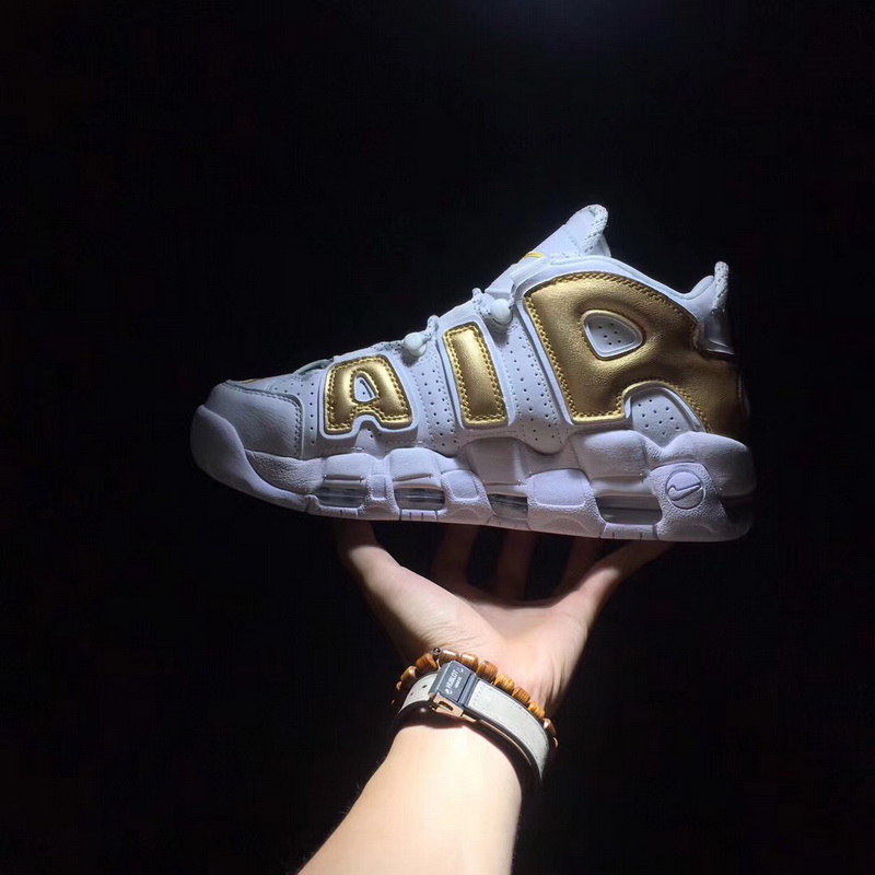 Authentic Nike Air More Uptempo White Gold